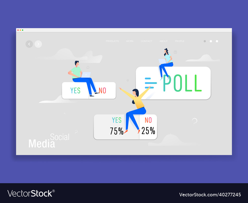 Poll ask question social media sticker Royalty Free Vector