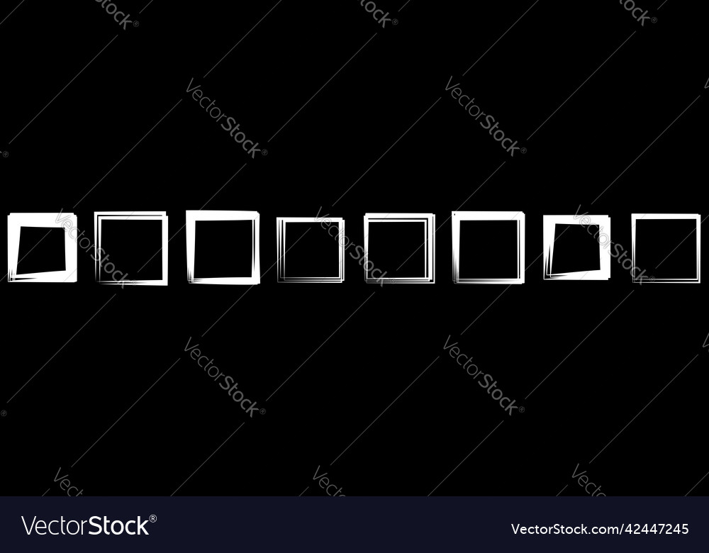 Random square contour frame border element vector image Random square contour frame border element
