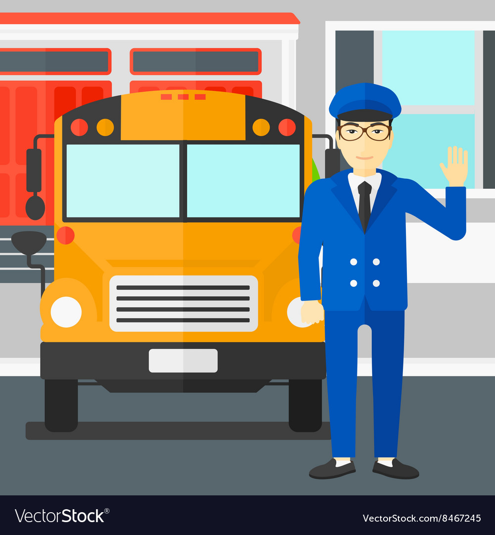 School bus driver Royalty Free Vector Image - VectorStock