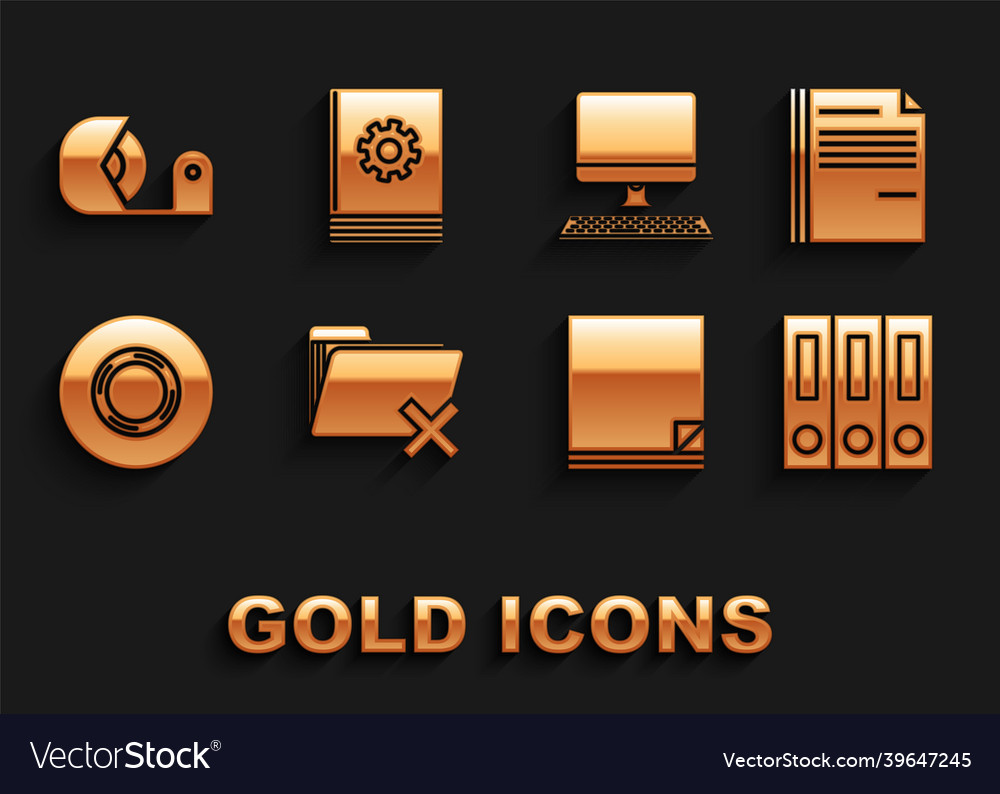 Set delete folder file document office folders vector image Set delete folder file document office folders