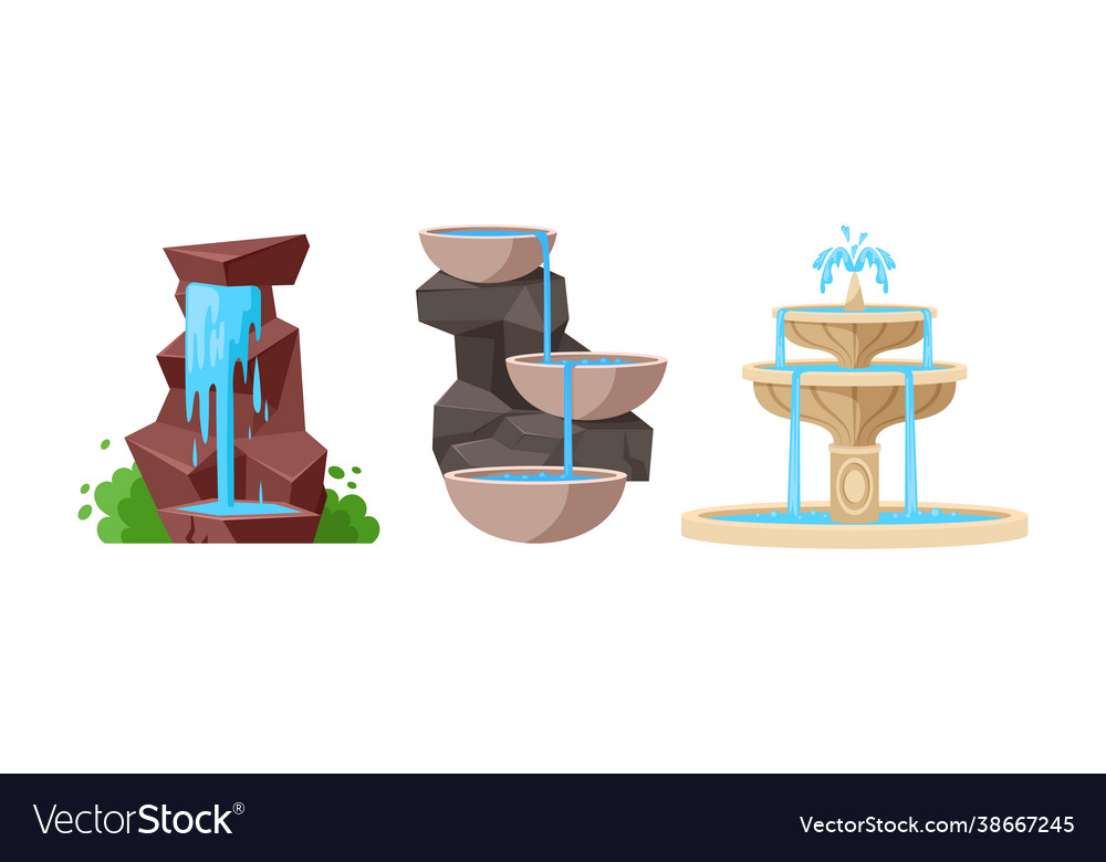 Set water fountains natural stone