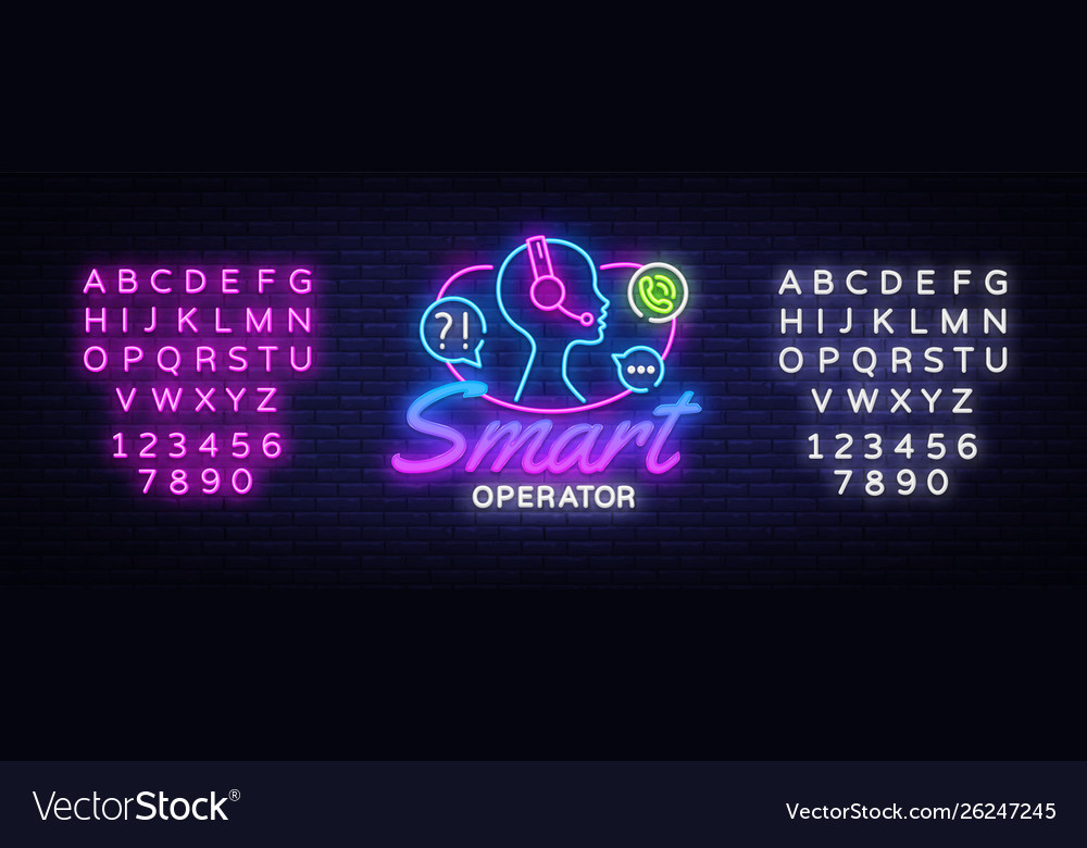 Smart operator neon sign call center