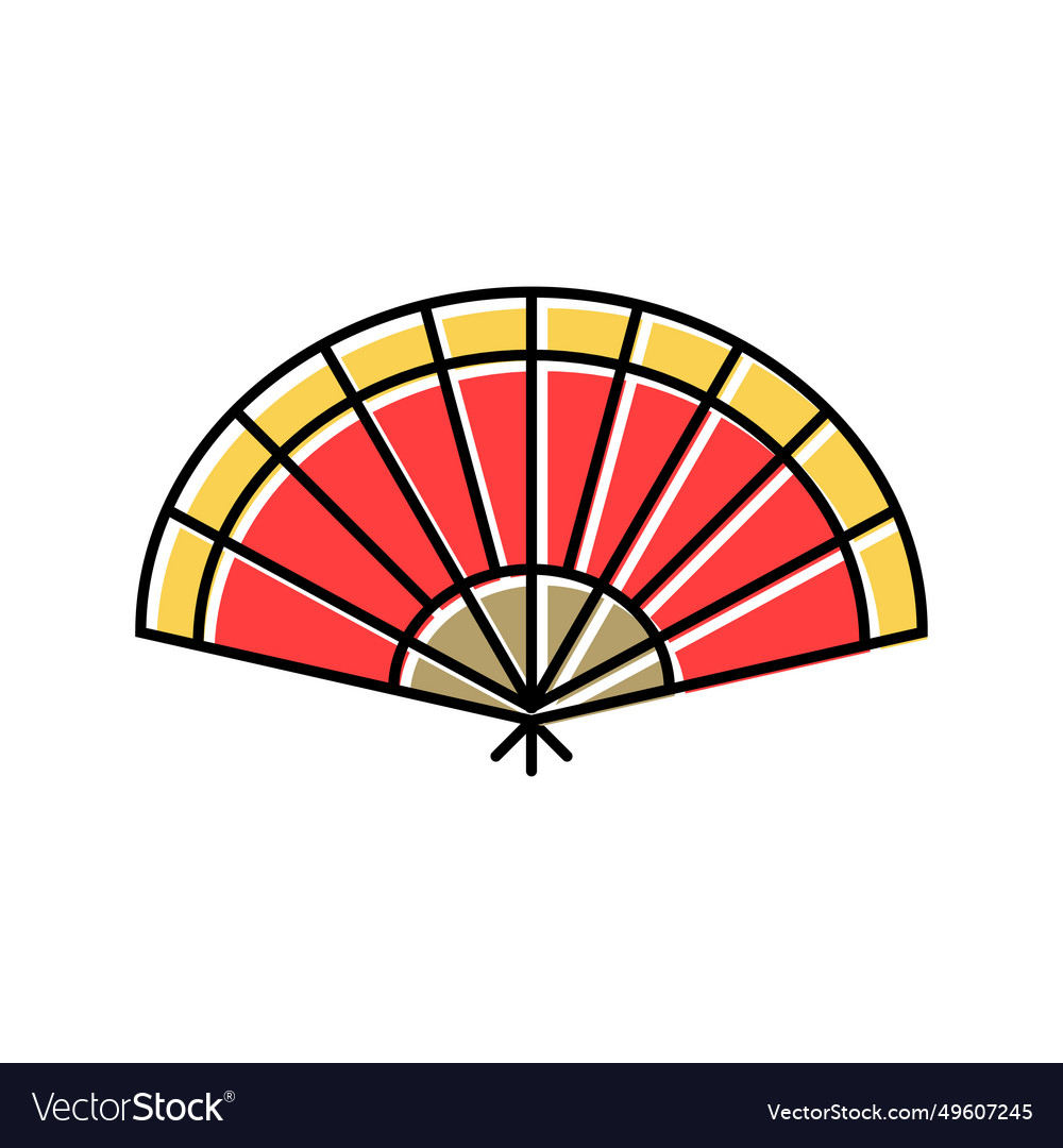 Taoist ritual fan taoism color icon Royalty Free Vector