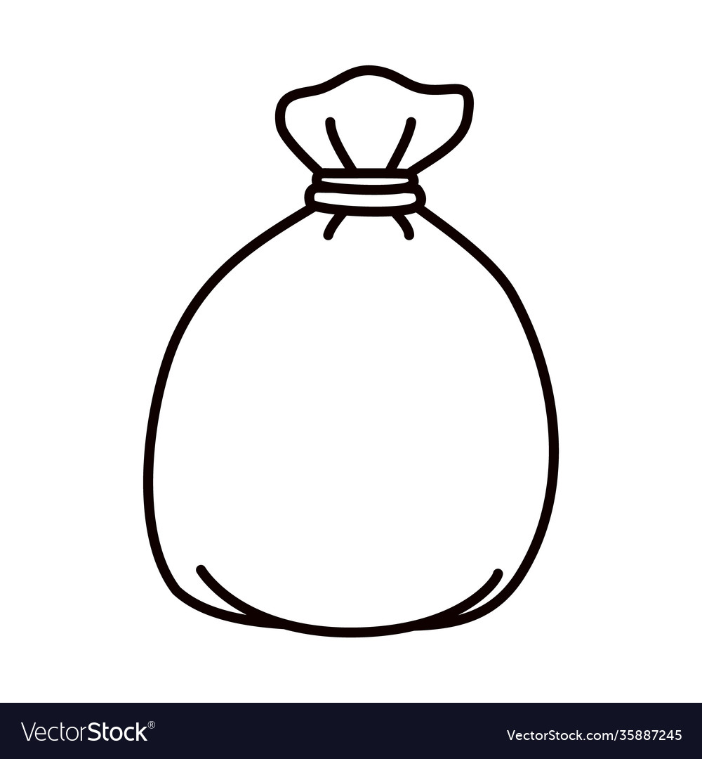 Trash bag icon line style Royalty Free Vector Image