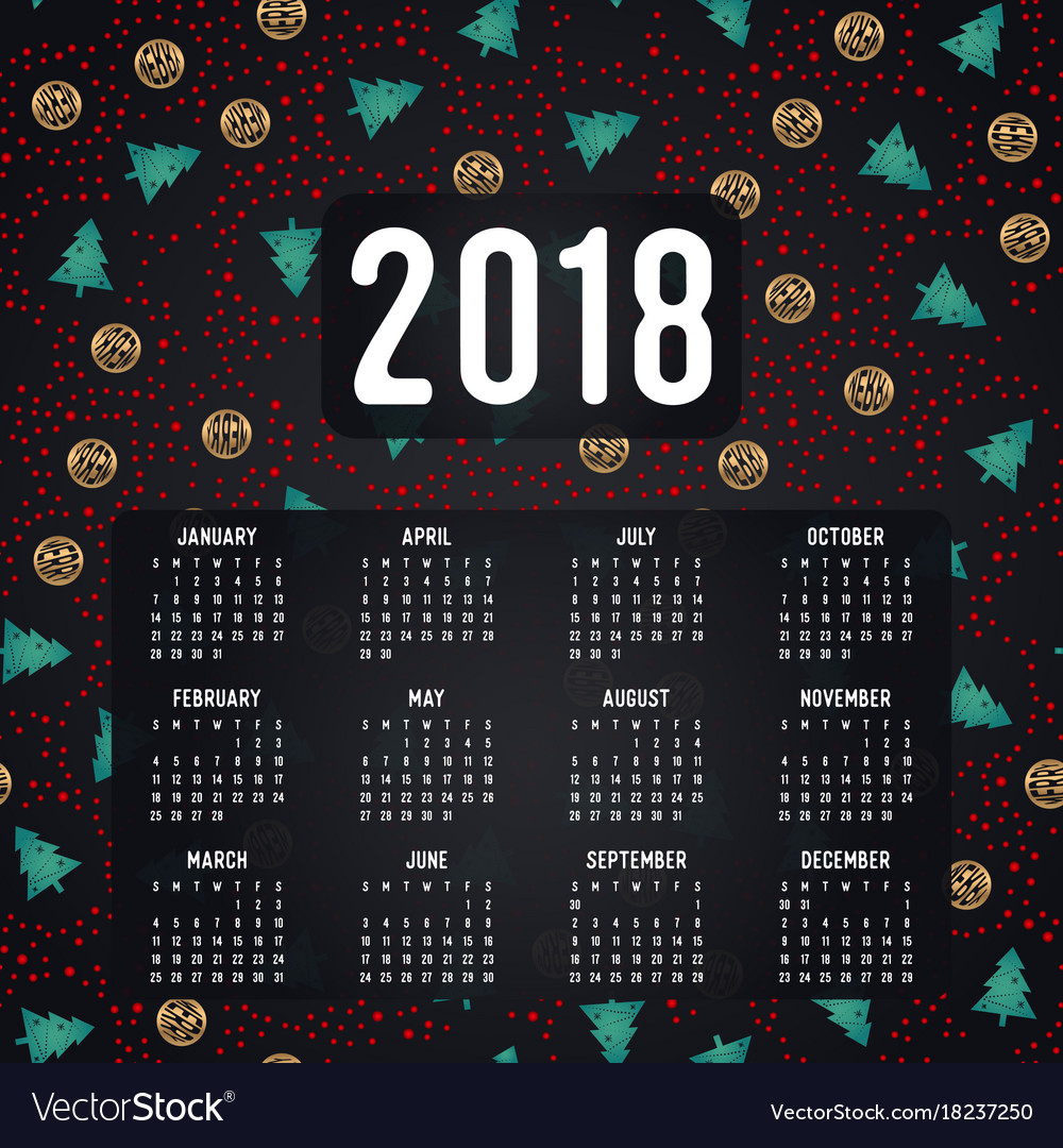 2018 calendar it can be used for web or print
