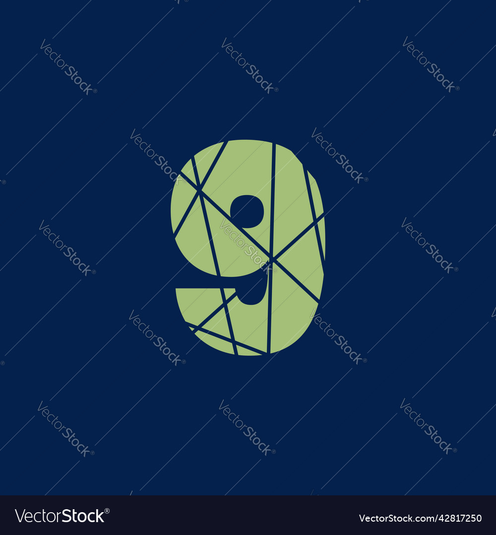 9 numeric text logo or symbol design vector image 9 numeric text logo or symbol design