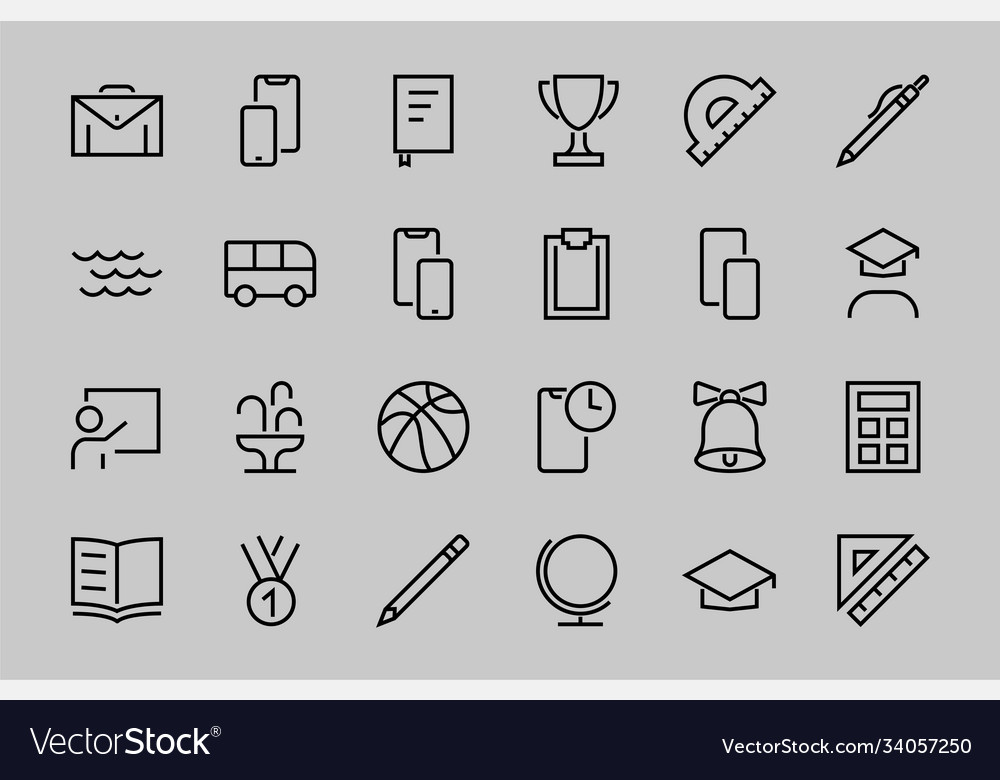 A simple set school items contains icons
