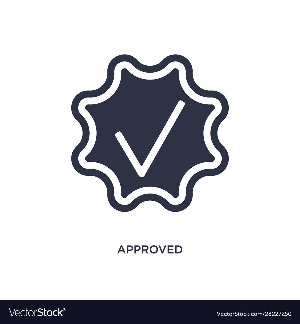 Approved icon on white background simple element