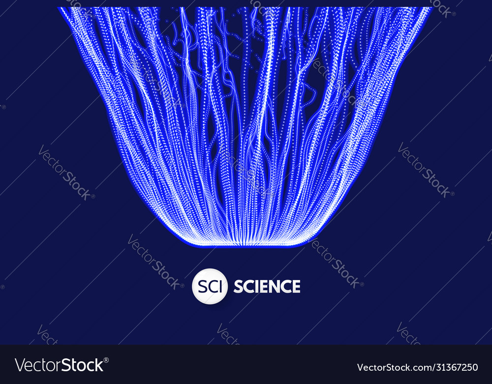 Array with dynamic particles 3d molecular object