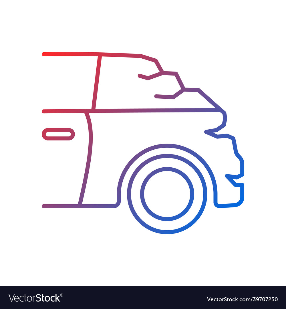 Broken boot gradient linear icon vector image Broken boot gradient linear icon