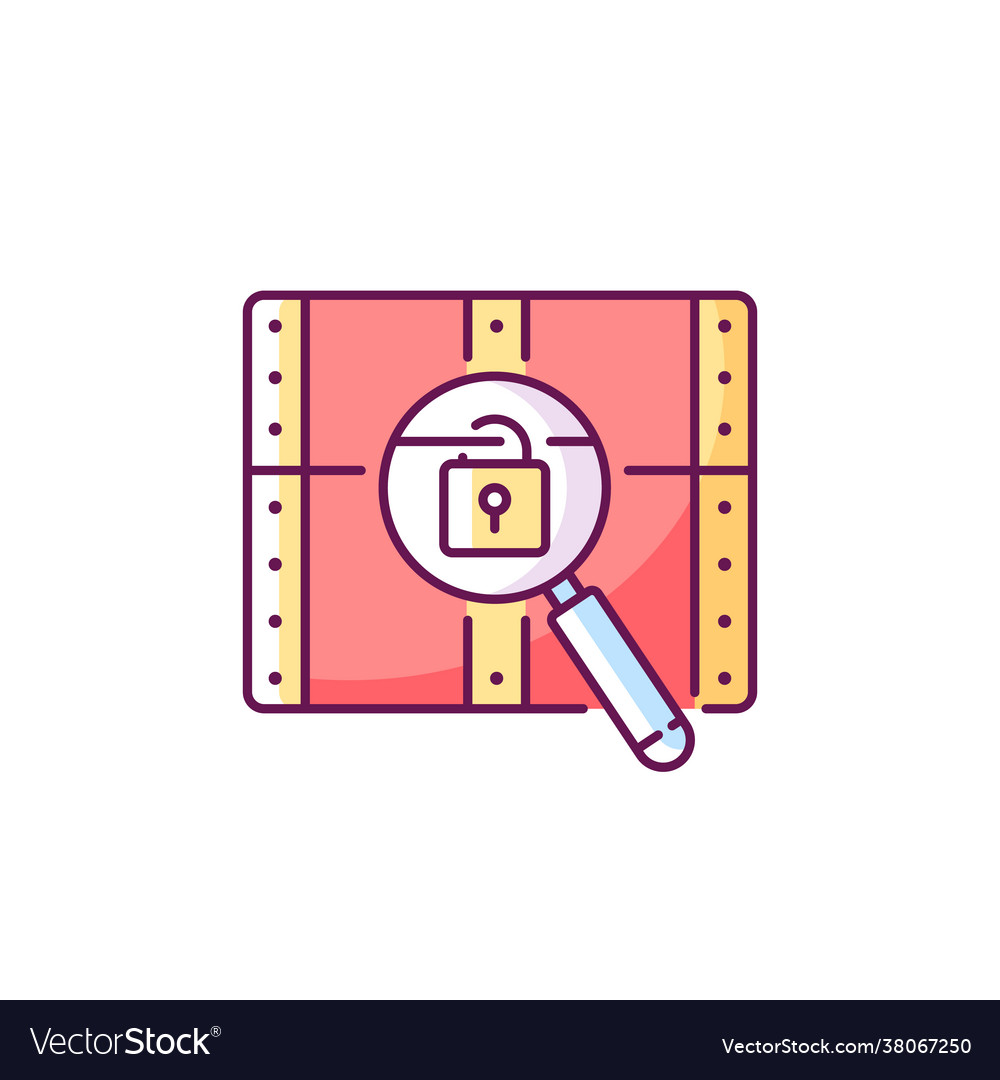 Chest with lock rgb color icon vector image Chest with lock rgb color icon