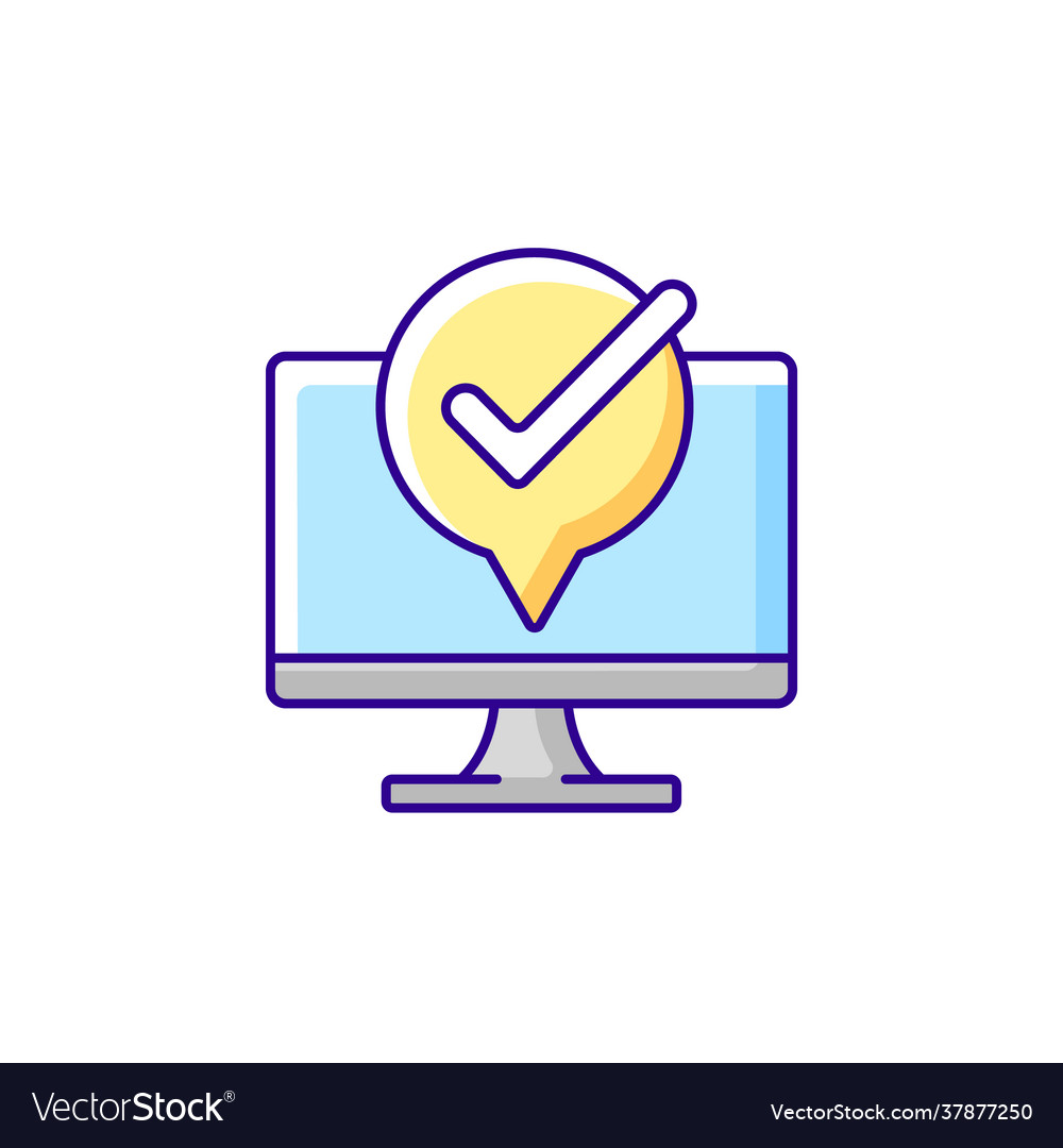 Computer functioning well rgb color icon Vector Image Computer functioning well rgb color icon