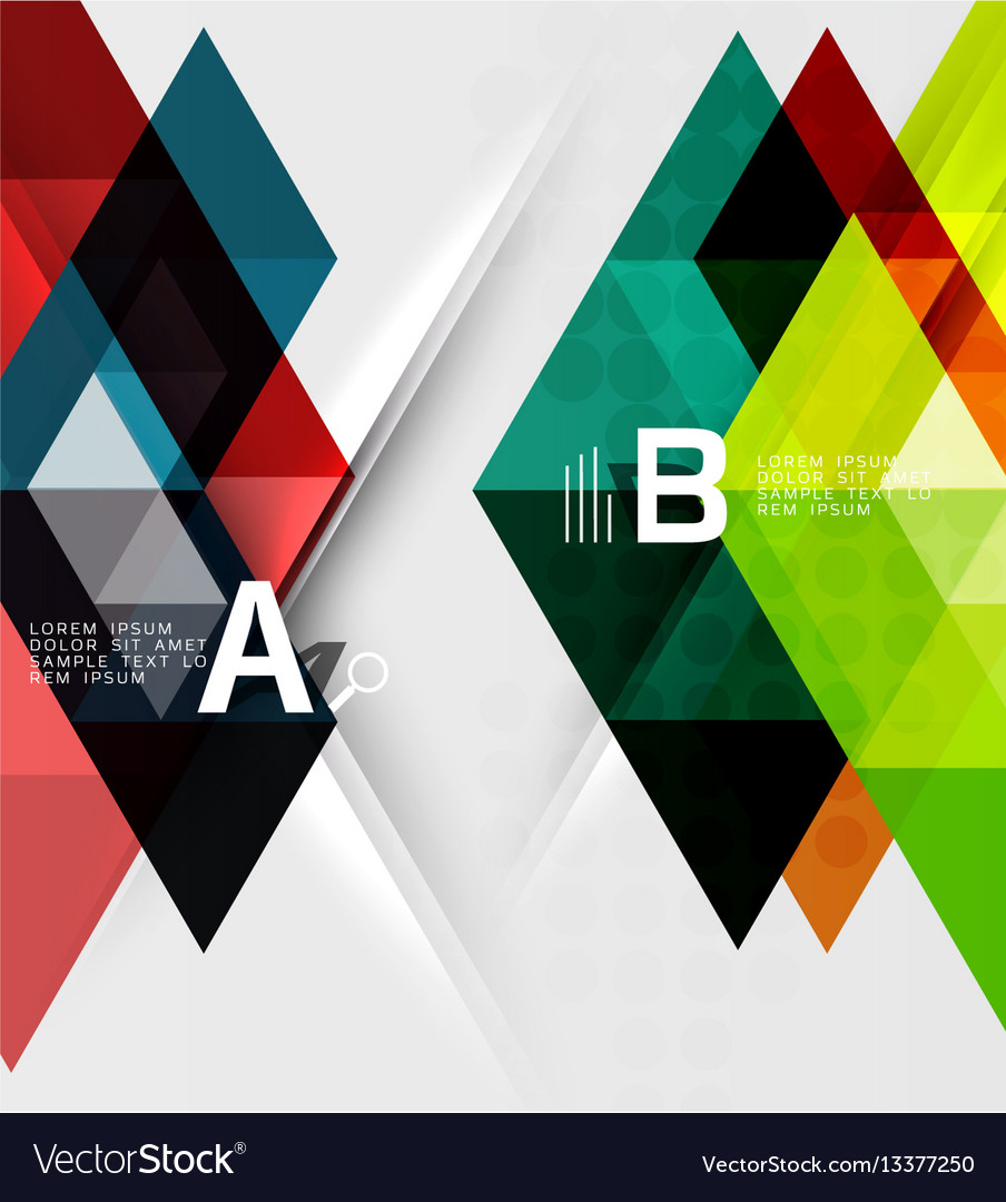 Futuristic triangle tile background with options vector image Futuristic triangle tile background with options