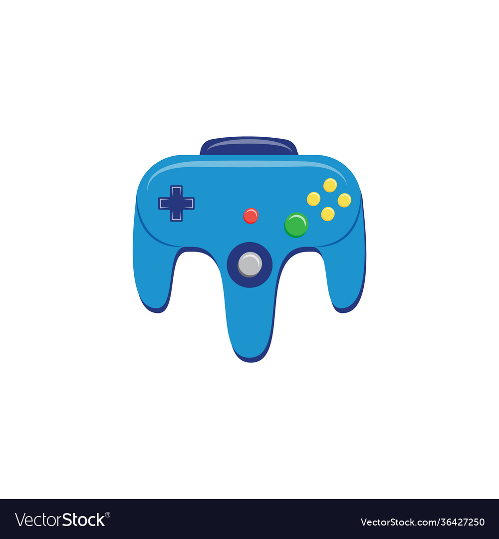 Gamepad electronic device icon with buttons flat