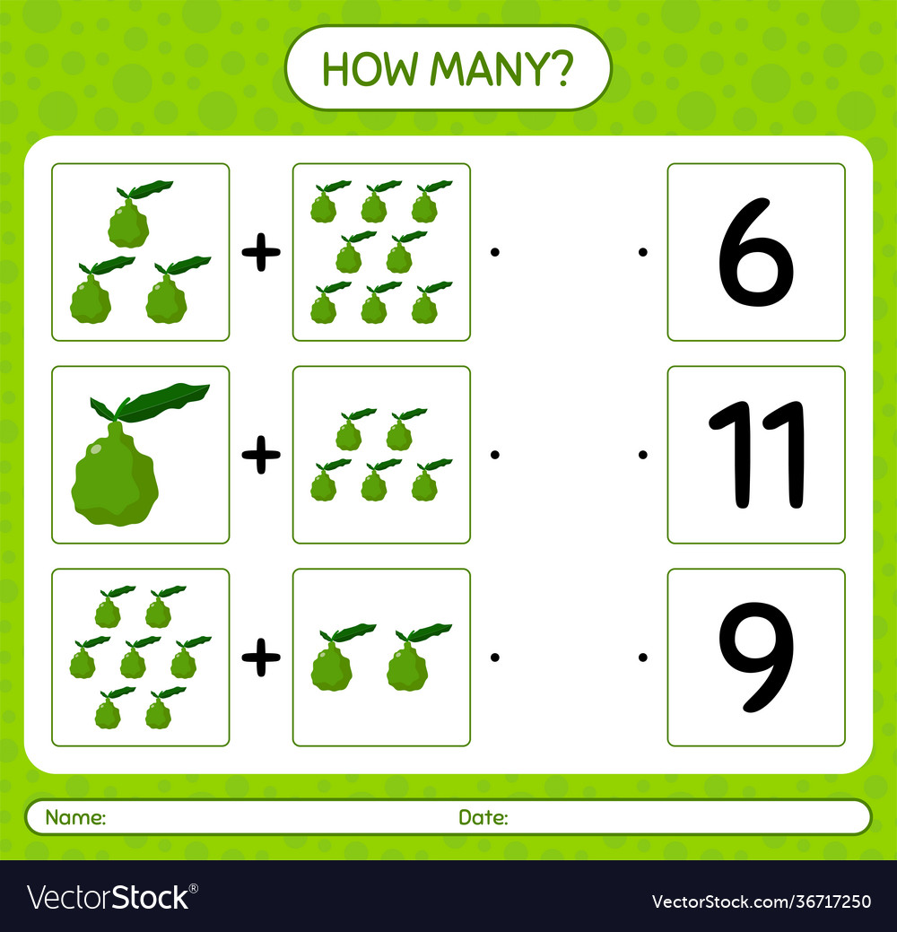 How many counting game with kaffir lime worksheet