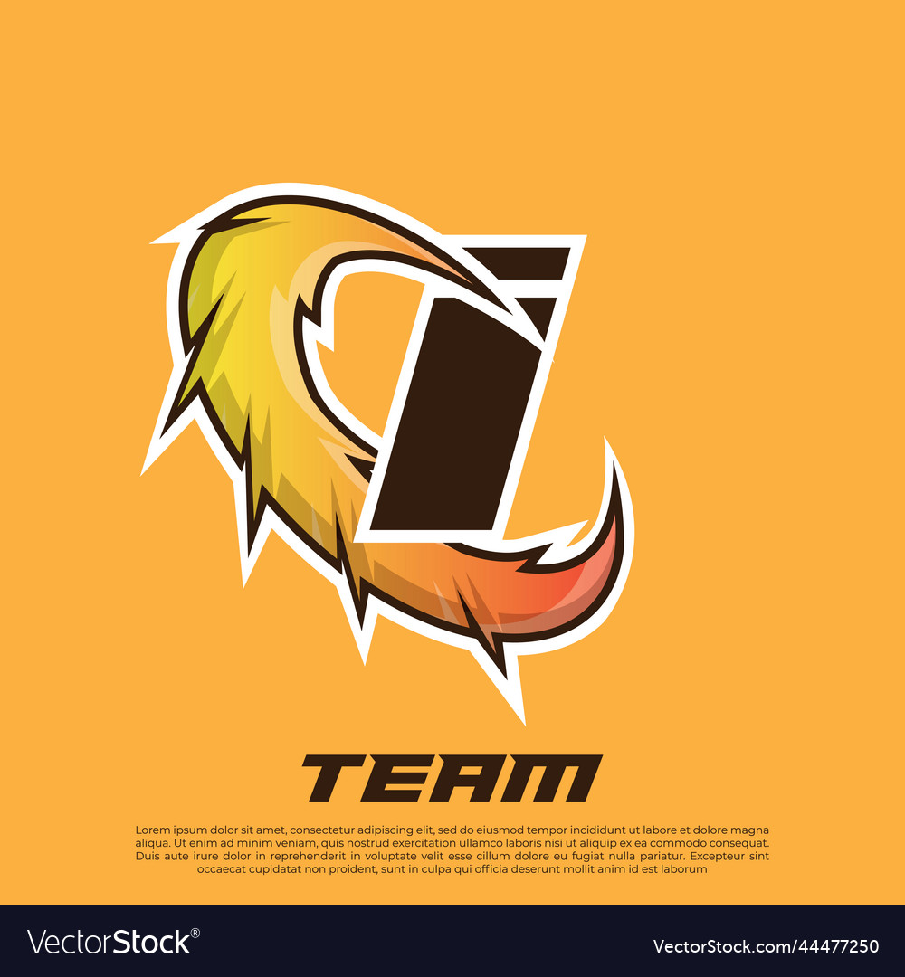 I letter esport gamer logo editable text effekt vector image I letter esport gamer logo editable text effekt