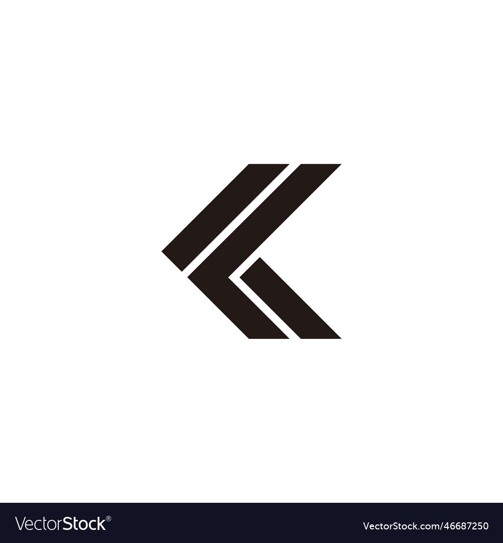 Letter Fk Lk Simple Geometric Line Logo Royalty Free Vector