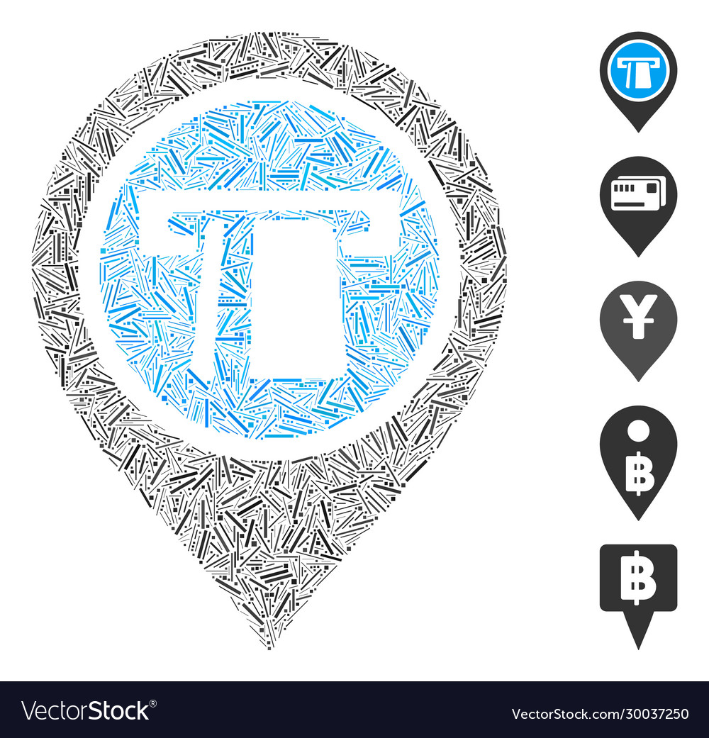 Line mosaic bank machine pointer vector image Line mosaic bank machine pointer
