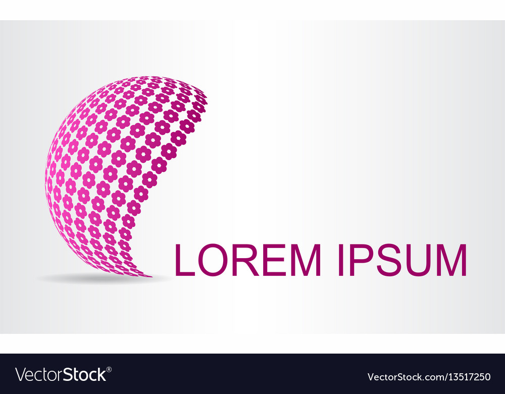 Logo stylized spherical surface Royalty Free Vector Image