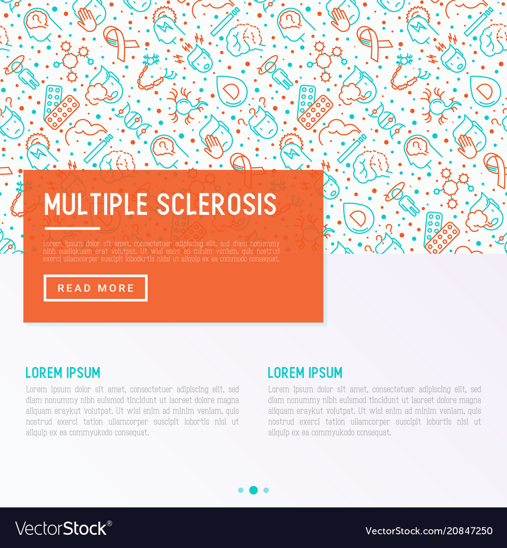 Multiple sclerosis concept with thin line icons vector image Multiple sclerosis concept with thin line icons