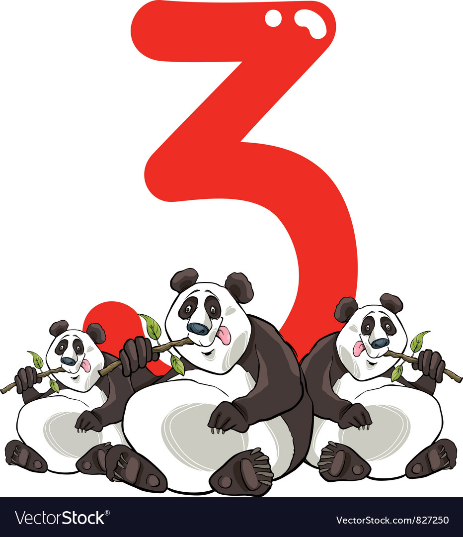 Number Three Royalty Free Vector Image
