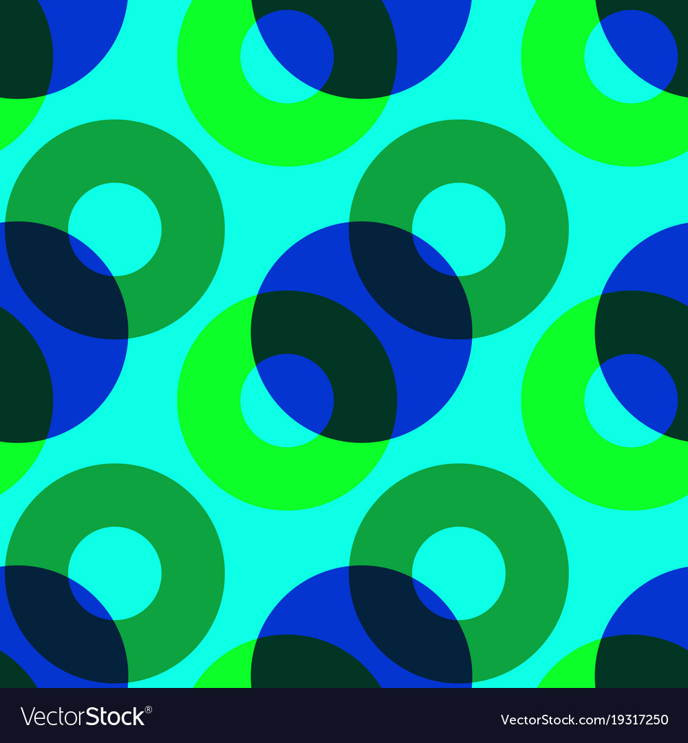 Overlaying color circles seamless pattern