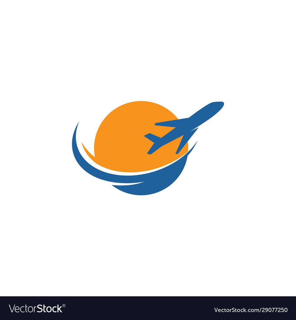 Plane travel logo Royalty Free Vector Image - VectorStock