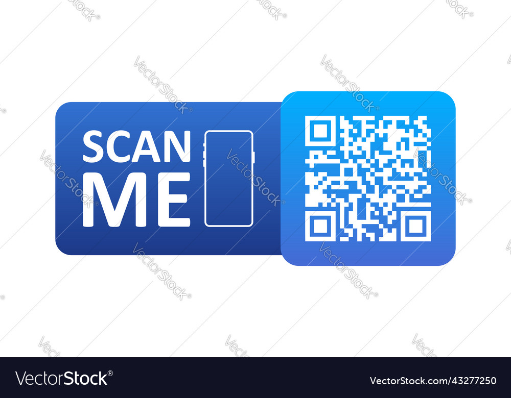 Qr code scan icon in flat style barcode