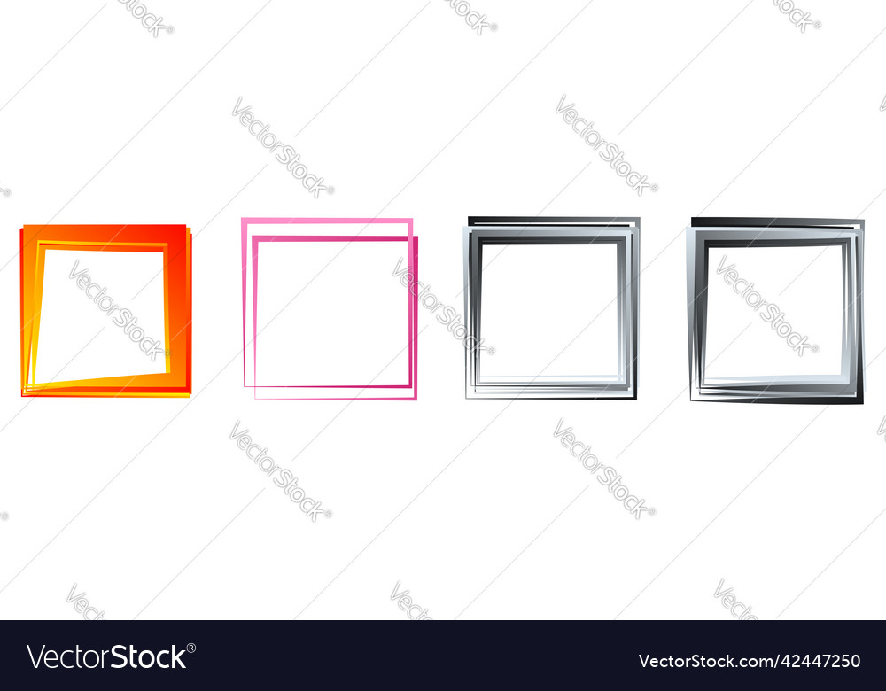 Random square contour frame border element Vector Image Random square contour frame border element