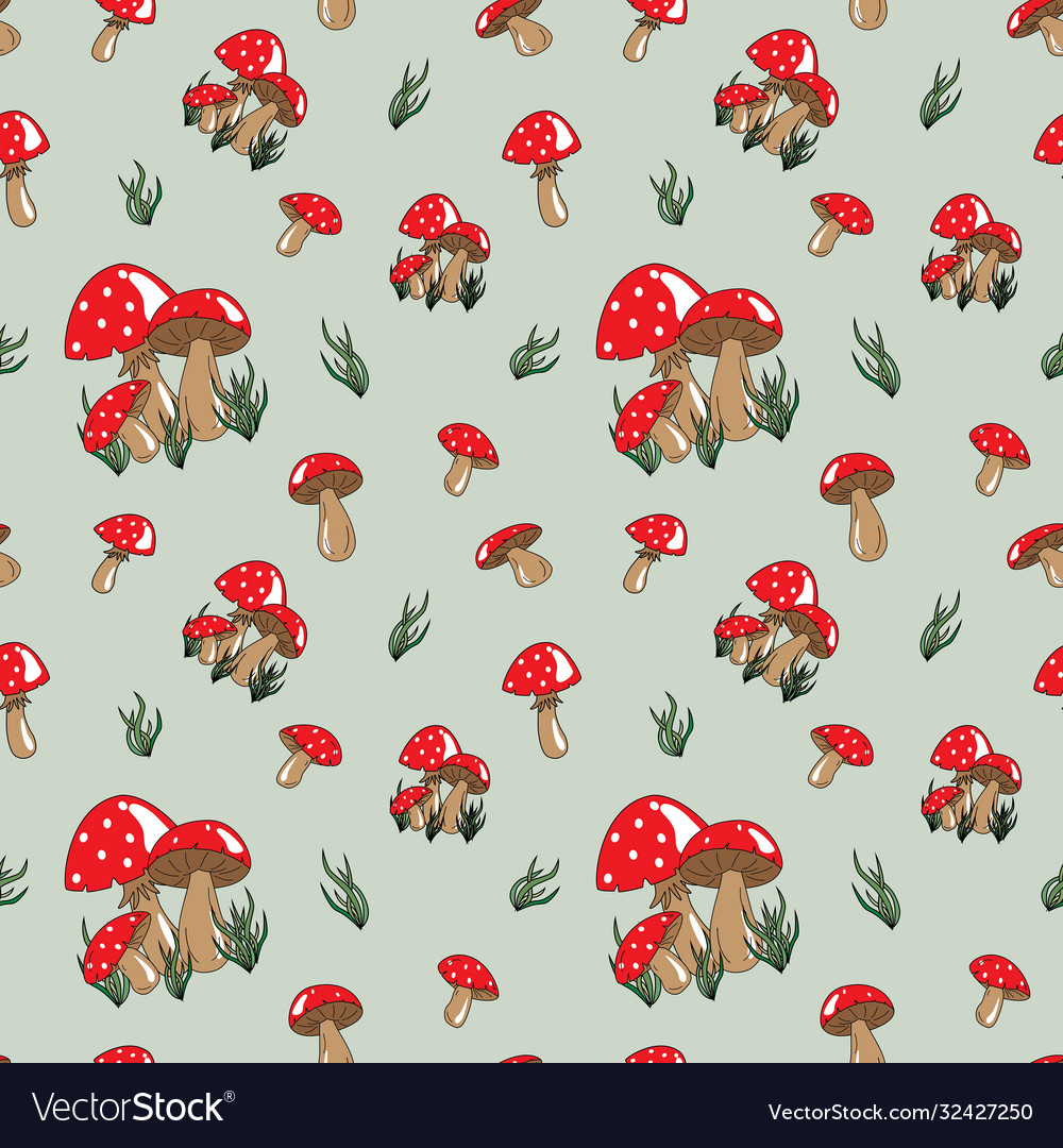 Redcap mushroom repeat pattern