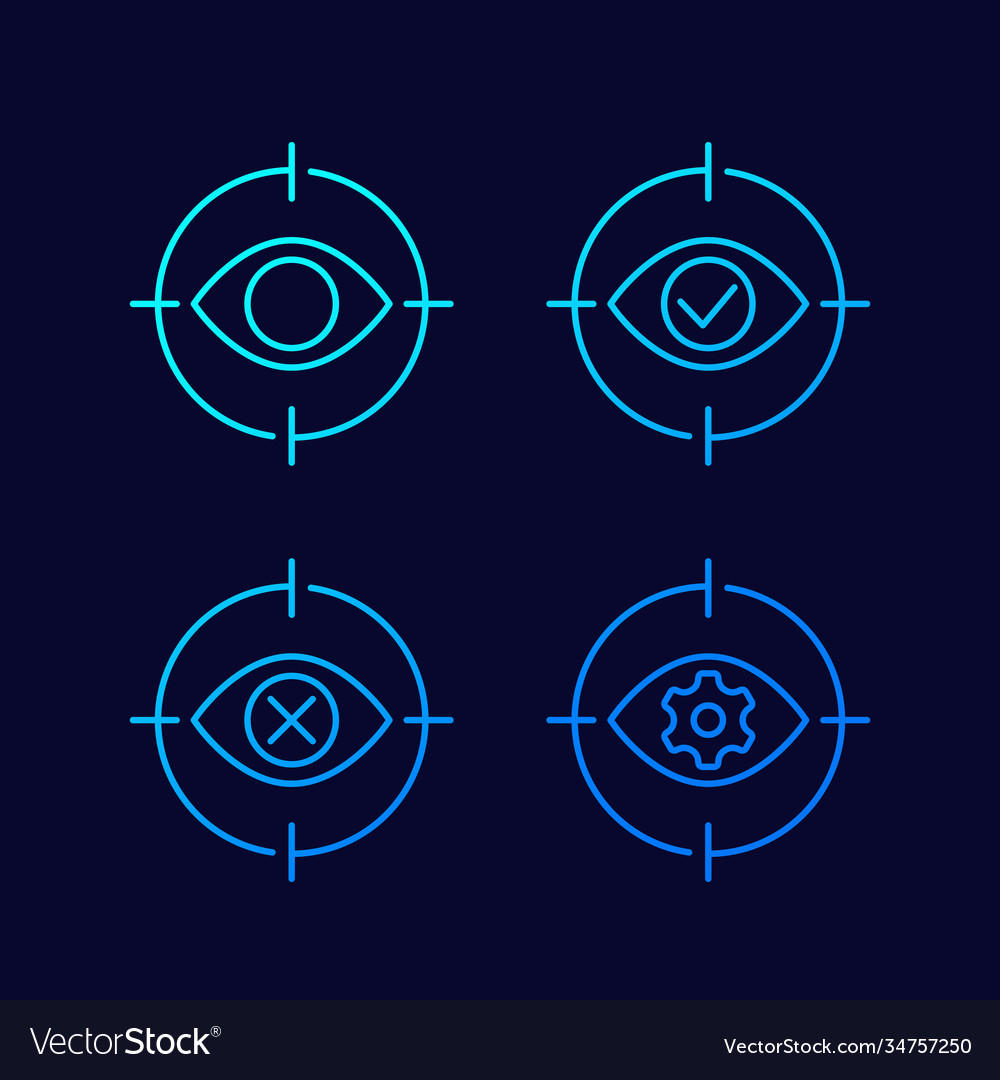 Retina Scan Icons - Thin Line Style
