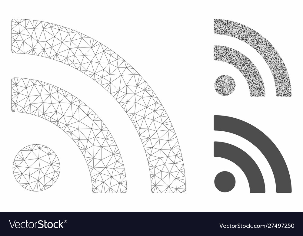 Rss mesh wire frame model and triangle vector image Rss mesh wire frame model and triangle