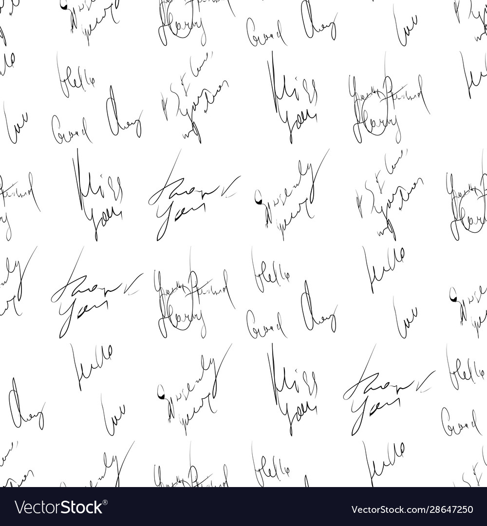Seamless abstract text pattern handwritten font vector image Seamless abstract text pattern handwritten font