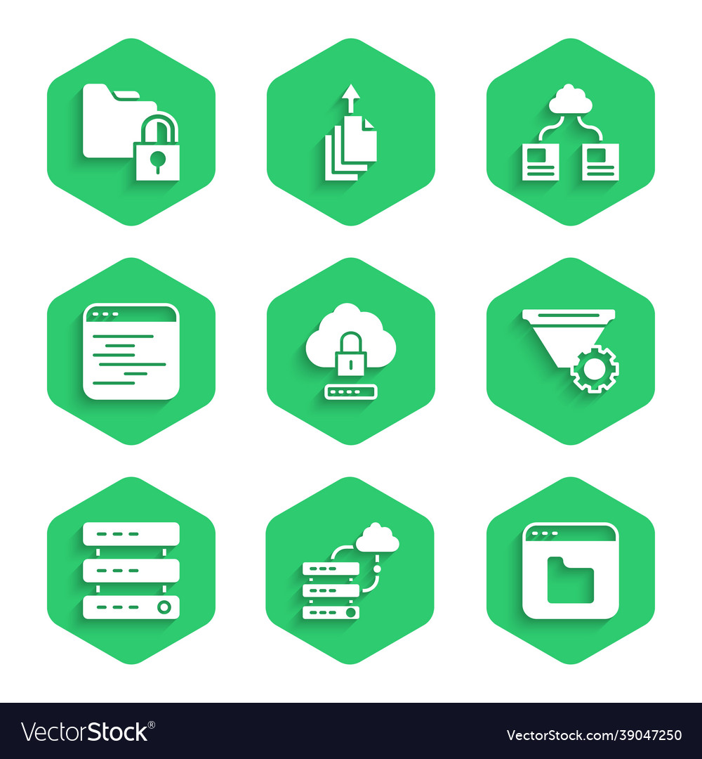 Set cloud computing lock network connection vector image Set cloud computing lock network connection