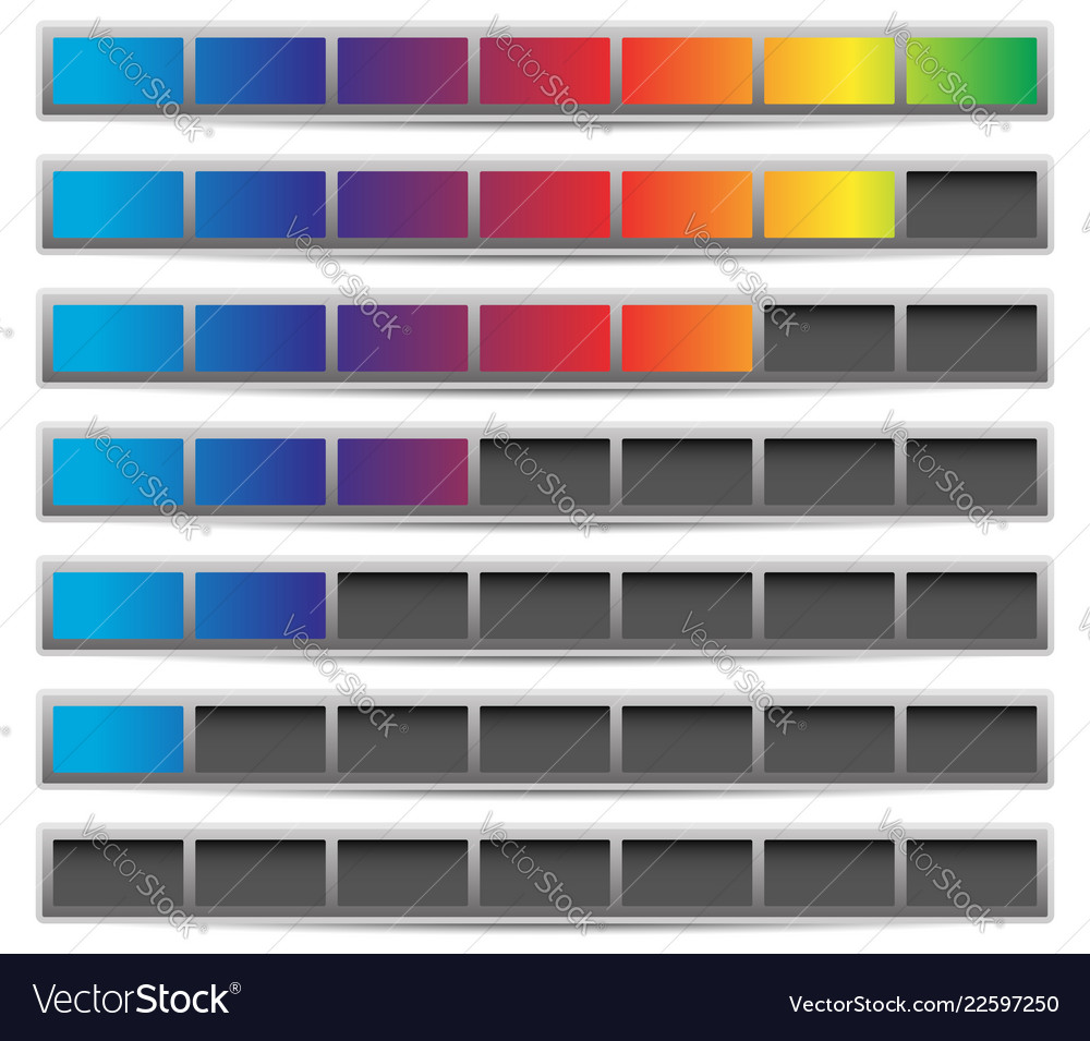 Set of progress loading bars preloaders Vector Image Set of progress loading bars preloaders