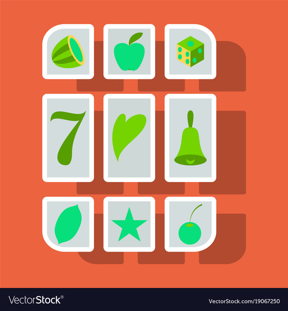 Slot machine icon isolated on background sticker