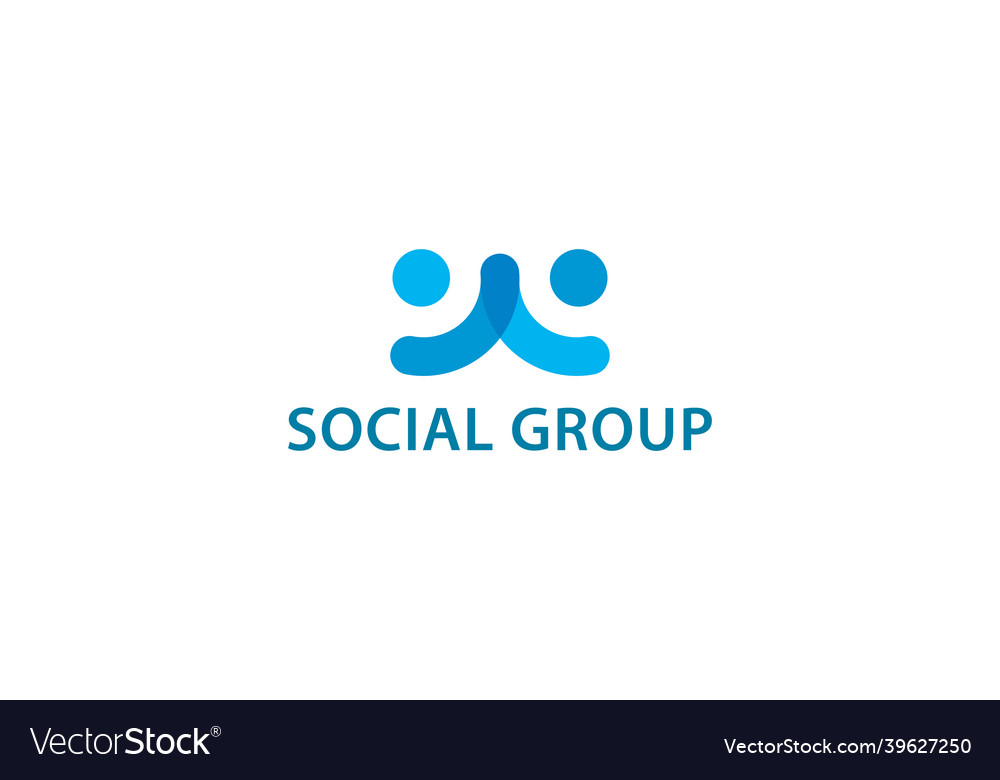 Social group blue color logo