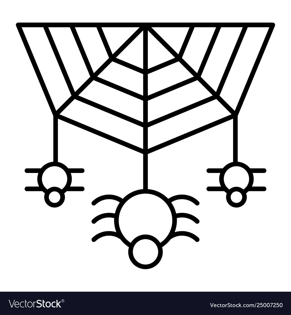 Spider on web thin line icon cobweb Vector Image Spider on web thin line icon cobweb