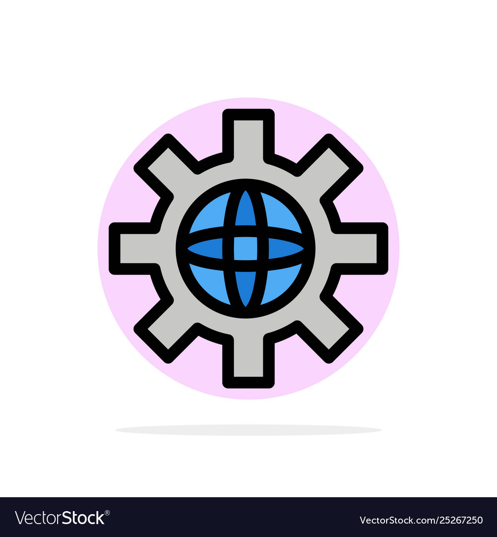 World globe setting technical abstract circle vector image World globe setting technical abstract circle