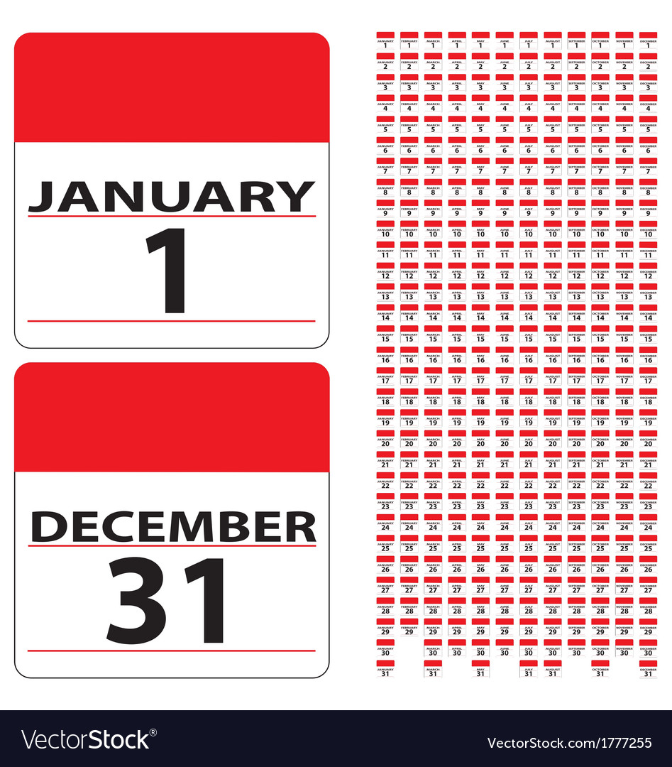 Calender dates Royalty Free Vector Image VectorStock