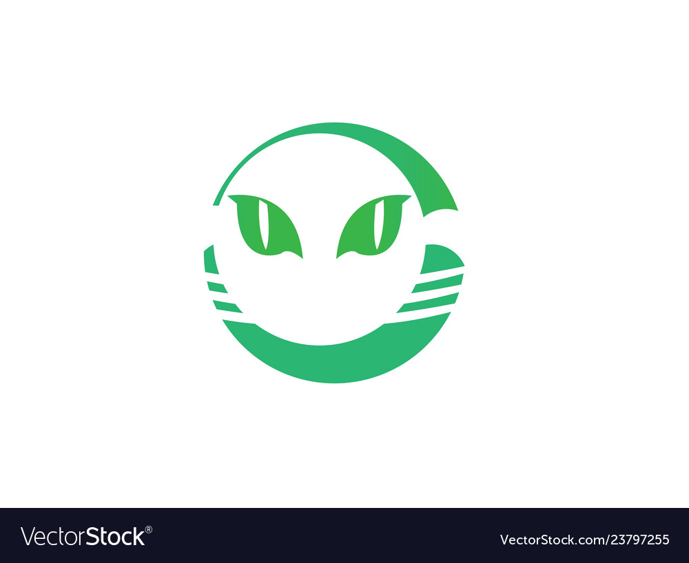 Cat head with big eyes for security icon logo