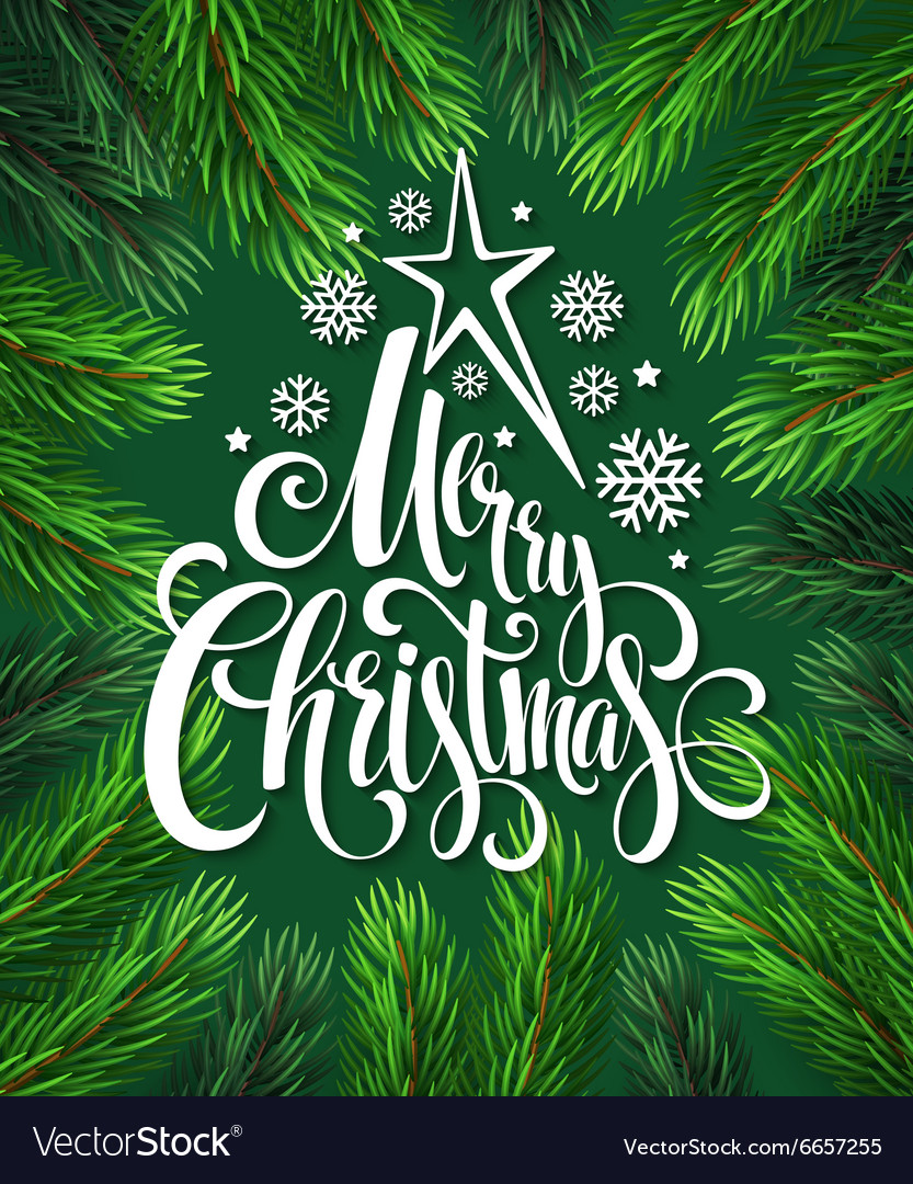 Christmas tree branches border Royalty Free Vector Image