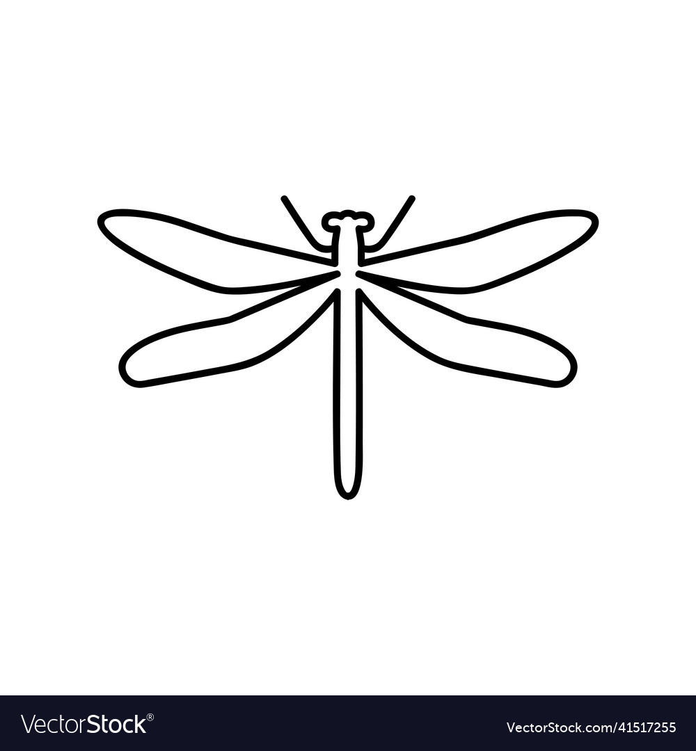 Dragonfly icon animal insect abstract logo Vector Image