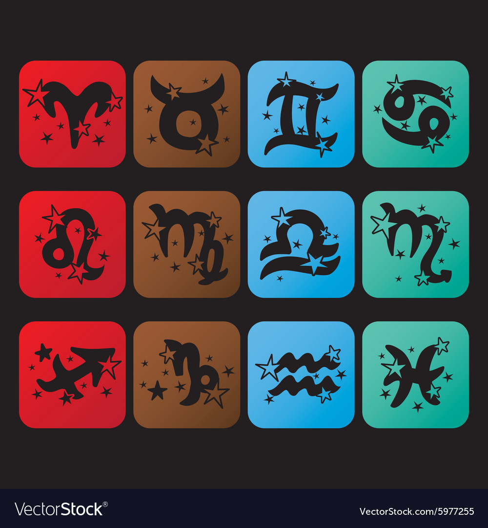 Horoscope iconszodiac signs characterssymbol