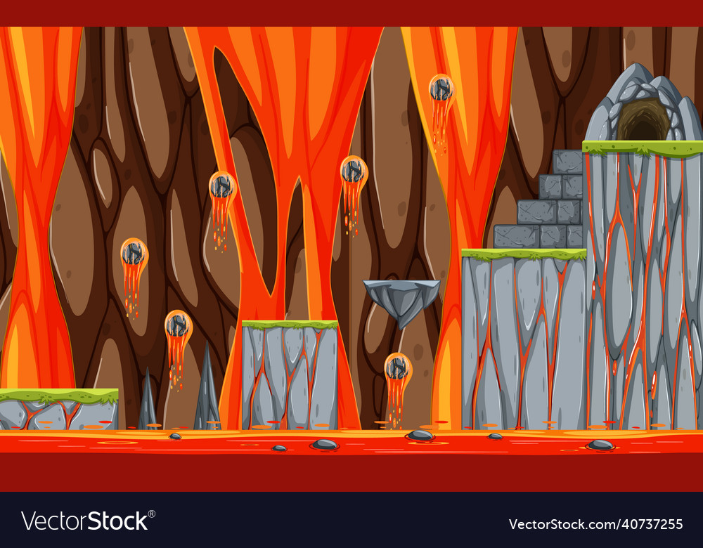 Lava cave platformer game template