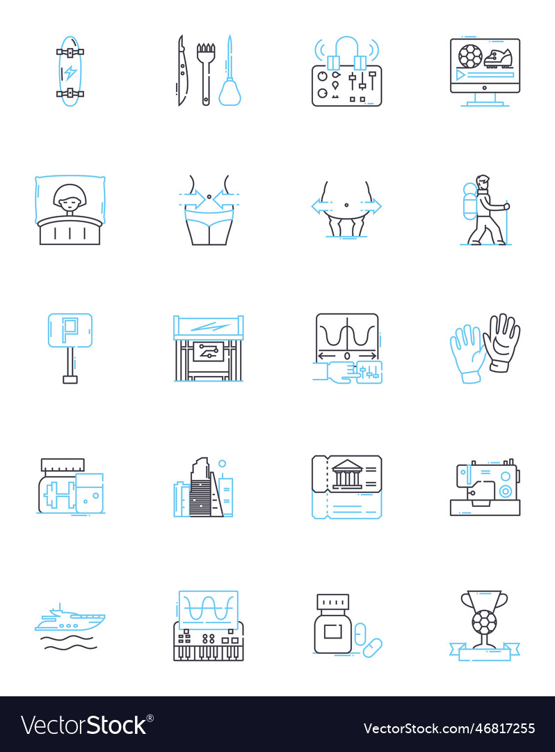 Learning labs linear icons set collaboration vector image Learning labs linear icons set collaboration