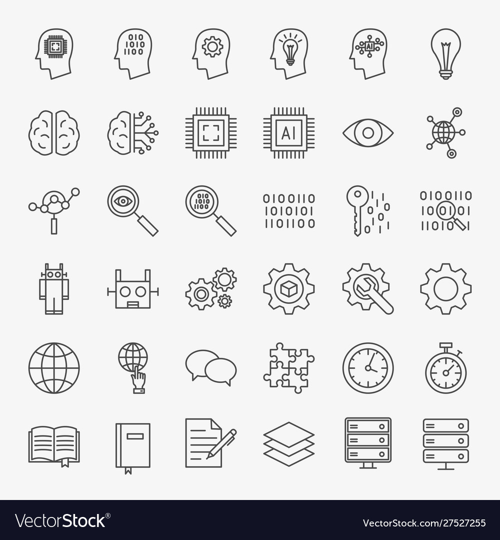 Machine Learning Line Icons