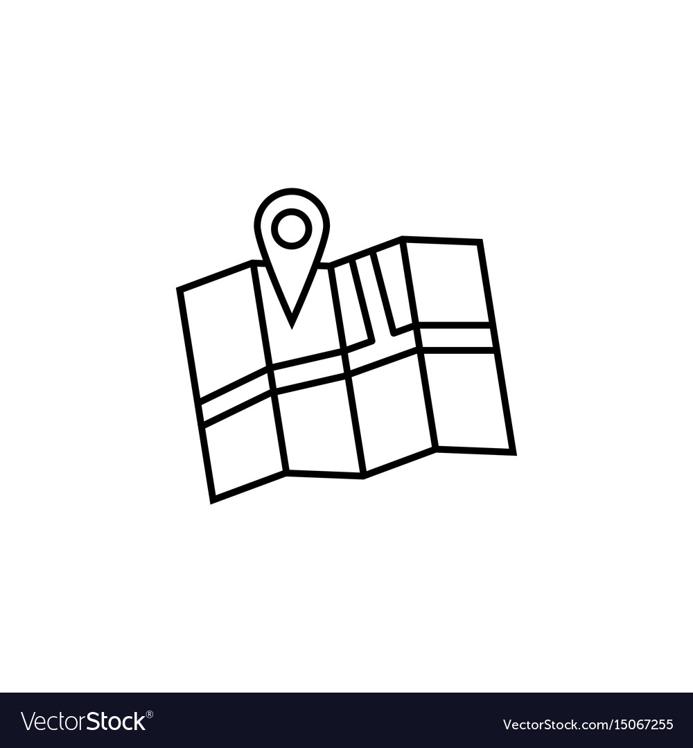 Pin with map line icon navigation and location