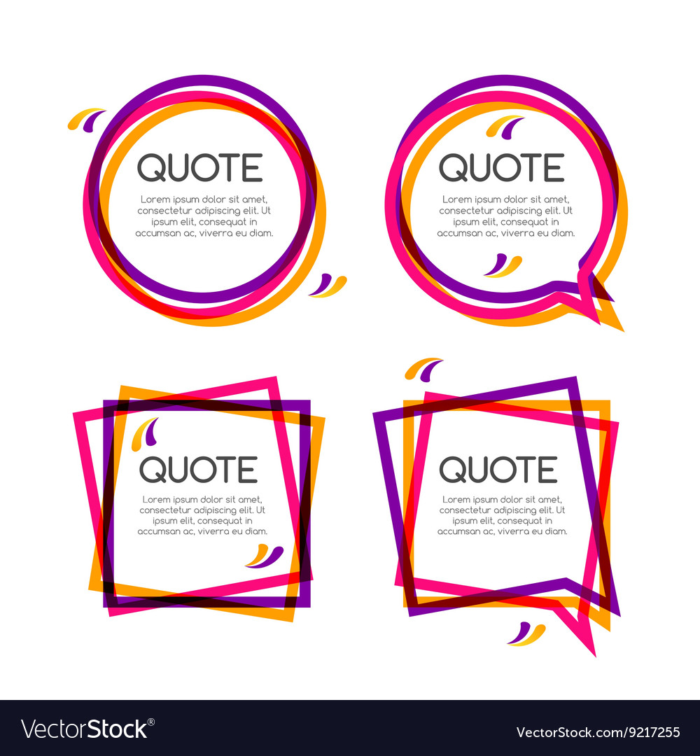 Set quote frame colorful frames