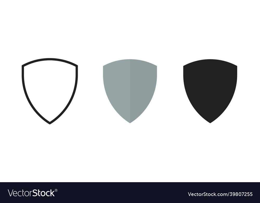 Shield simple set icon security concept in flat vector image Shield simple set icon security concept in flat